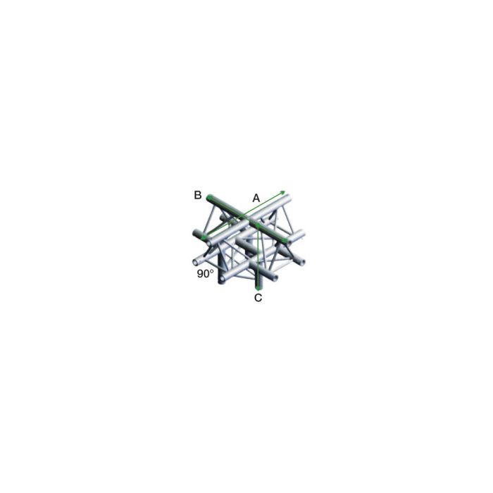 Milos ACB52 - PT30025 Driehoek Truss  T-025 90° Cross + down 5-way/apex up