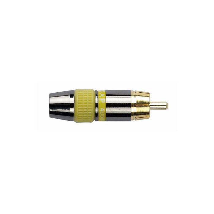 RCA plug geel