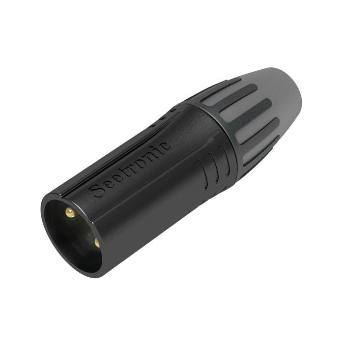 Seetronic XLR 3P Connector, male Vergulde contacten - zwarte behuizing