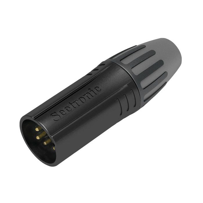 Seetronic XLR 5P Connector, male Vergulde contacten - zwarte behuizing